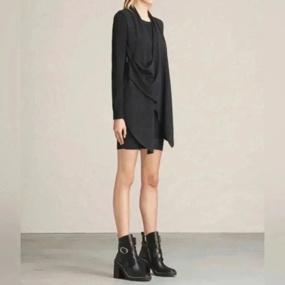 Allsaints Drina Dress Tunic Sweater Wool Size 4 - Picture 3 of 11